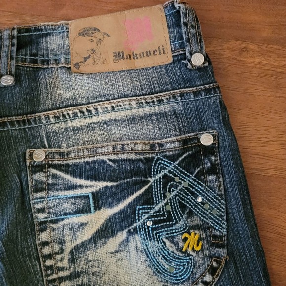 Makaveli Womens Blue Regular Fit Mid Wash Low Rise Denim Straight Jeans Size 5 - Picture 8 of 12